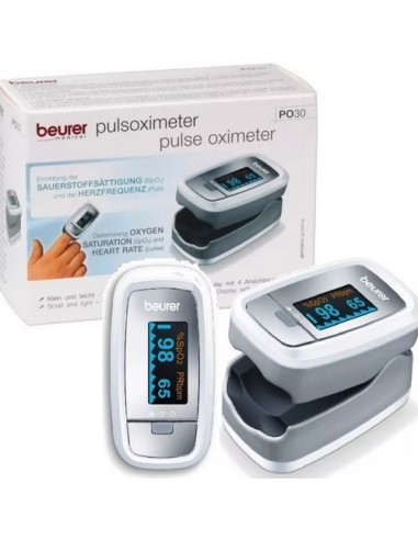 Pulsioxímetro digital de dedo Beurer - PO 30 | con onda plestismográfica y estuche de transporte