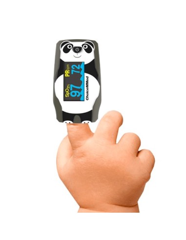 Pulsioxímetro pediátrico digital de dedo con pantalla OLED |  Onda pletismográfica | Panda MD300C55 (incluye funda de silicona y