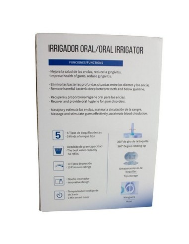Irrigador dental familiar | 7 cabezales funcionales | Depósito 600 ml