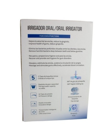 Irrigador dental familiar | 7 cabezales funcionales | Depósito 600 ml