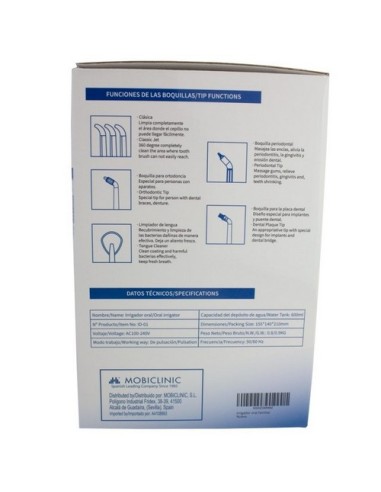 Irrigador dental familiar | 7 cabezales funcionales | Depósito 600 ml