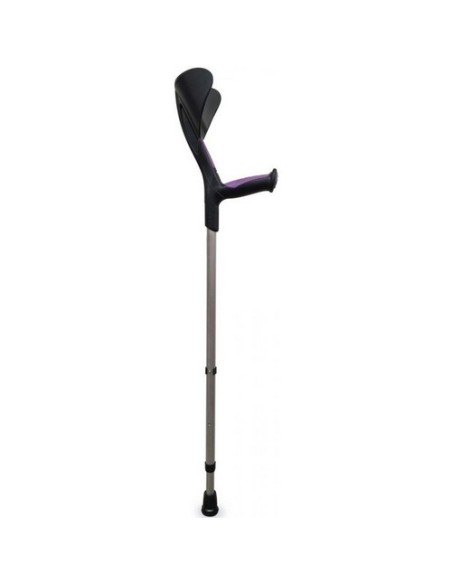 Muletas Advance 2 uds con puño anatómico de goma | Bastón canadiense ortopédico | Color morado | Aluminio, monoplástico