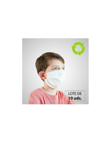 Mascarillas higiénicas adulto | Reutilizables | Con tiras elásticas | Pack de 10 uds