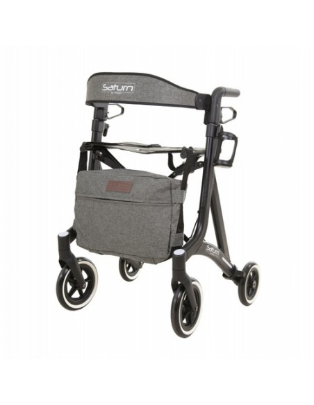 Andador Rollator Saturn con frenos de maneta | Color Negro mate
