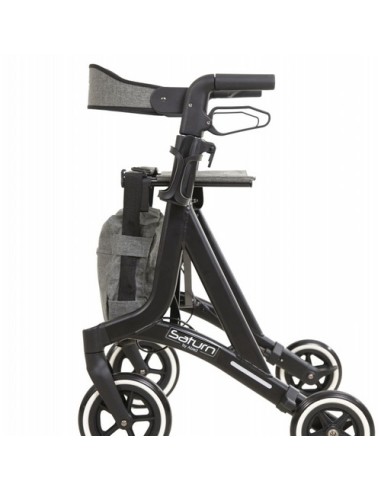 Andador Rollator Saturn con frenos de maneta | Color Negro mate