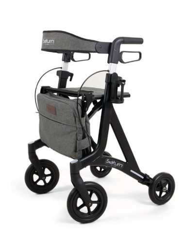Andador Rollator Saturn con frenos de maneta | Color Negro mate