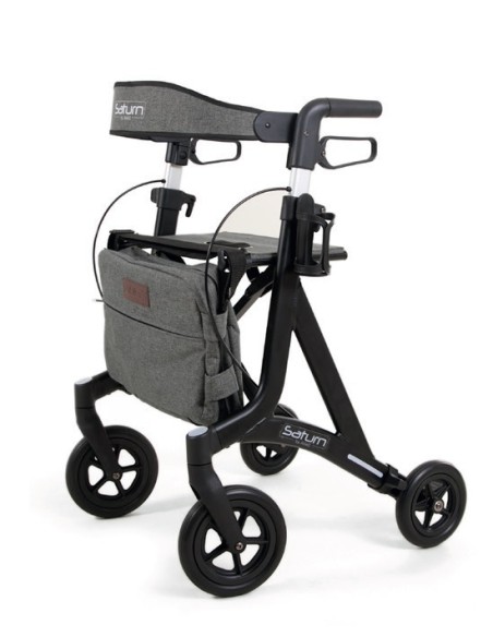 Andador Rollator Saturn con frenos de maneta | Color Negro mate