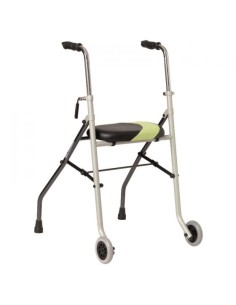 Andador de acero ligero con asiento y 2 ruedas | Actio2 de Invacare