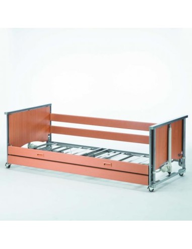 Cama electrónica articulada con elevación muy baja "Medley Ergo Low" (Incluye barandillas de madera e incorporador y somier de m
