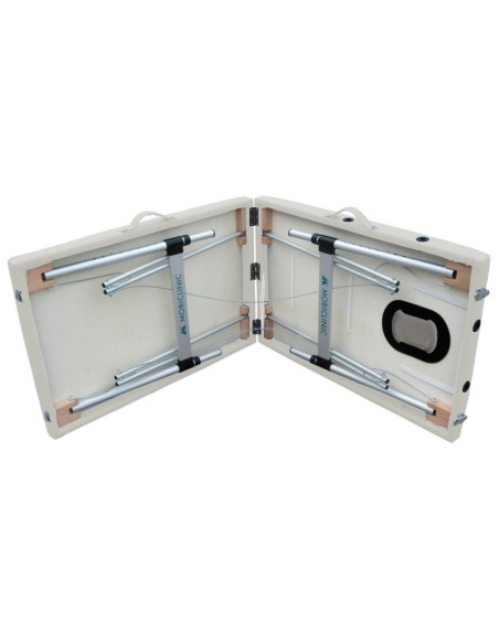 Camilla fisioterapia plegable | Reposacabezas | Portátil | Aluminio |186x60 cm | Crema | Light