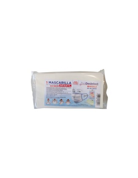 Kit de mascarilla higiénica infantil + jabón higienizante | Reutilizable | Talla única