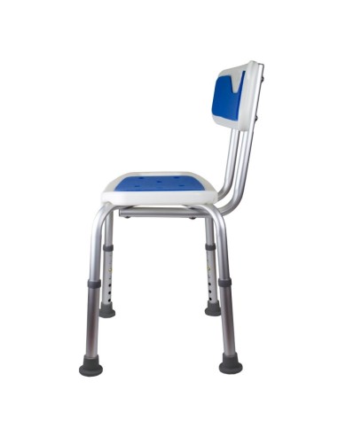 Silla de baño de aluminio | Con respaldo y asiento acolchado | Herdegen