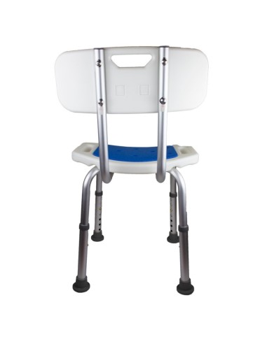 Silla de baño de aluminio | Con respaldo y asiento acolchado | Herdegen