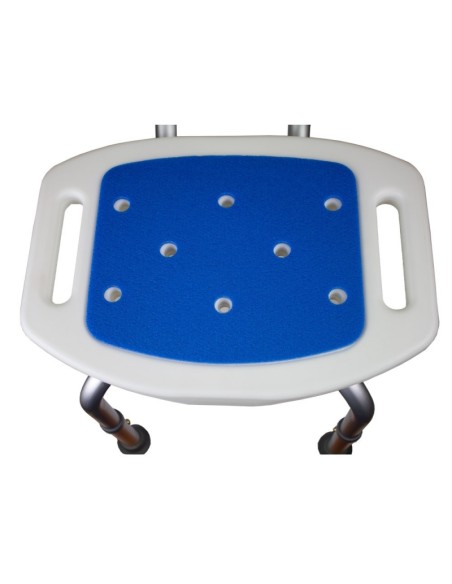 Silla de baño de aluminio | Con respaldo y asiento acolchado | Herdegen
