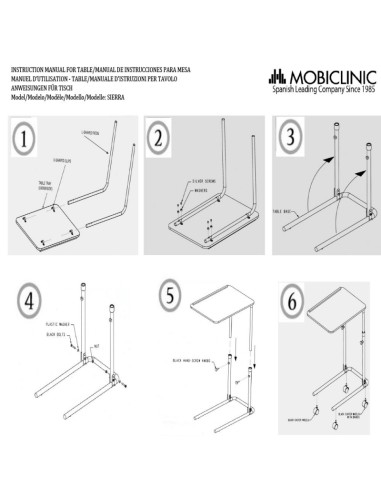 Mesa auxiliar para cama o sofá | Regulable | Reclinable | Ligera | Sierra