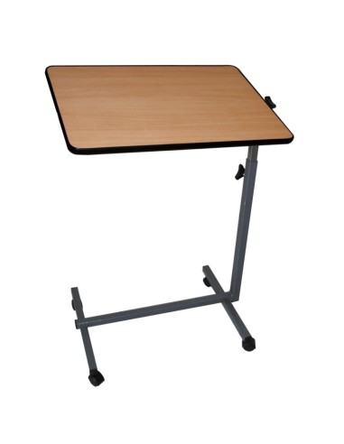 Mesa auxiliar con ruedas | Para cama y sofá | Regulable en altura | Tablero inclinable | Color madera | Easy