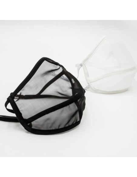 Mascarilla higiénica semitransparente BioVest Emotion | Negra o blanca | + de 50 lavados