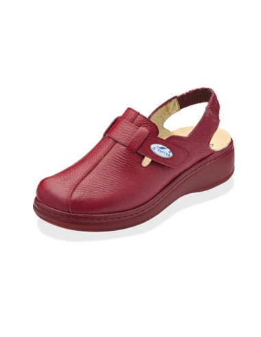 Zuecos sanitarios con tira trasera Máster Plus rojo