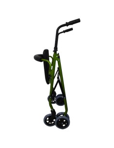 Andador plegable con asiento, respaldo y cesta | Aluminio | Prado VERDE | en diferentes colores