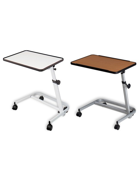 Mesa auxiliar plegable con frenos | Marrón o blanca