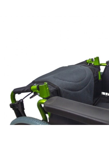 Silla de ruedas plegable de aluminio con respaldo partido | Reposabrazos abatibles | Verde | Modelo Bolonia