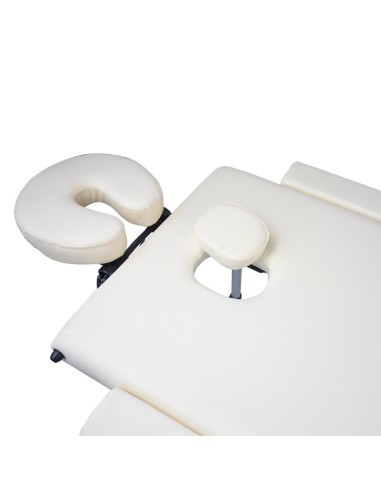 Camilla fisioterapia plegable | Reposacabezas | Portátil | Aluminio |186x60 cm | Crema | Light