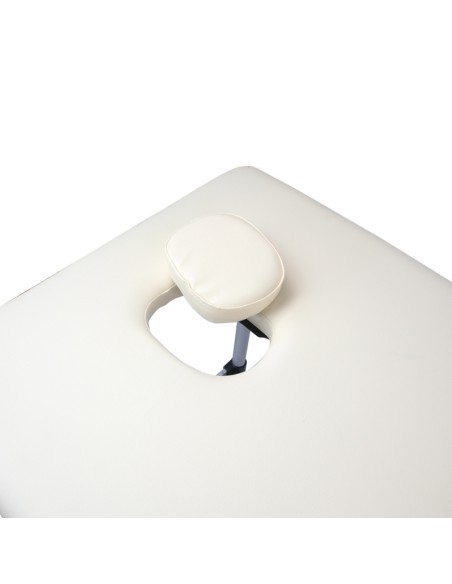 Camilla fisioterapia plegable | Reposacabezas | Portátil | Aluminio |186x60 cm | Crema | Light