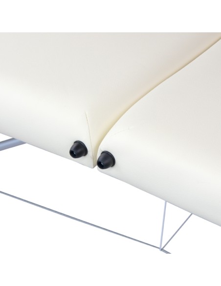 Camilla fisioterapia plegable | Reposacabezas | Portátil | Aluminio |186x60 cm | Crema | Light