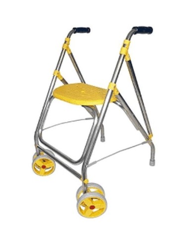 Andador plegable con asiento y ruedas delanteras dobles giratorias ARA-D