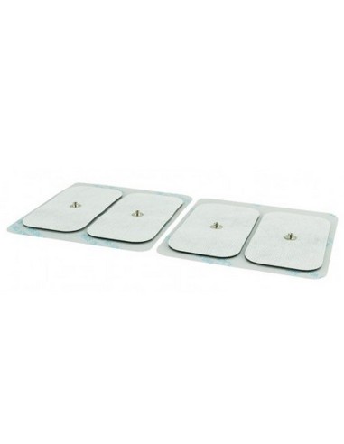Electrodos adhesivos rectangulares tipo Compex o Corchete | para neuroestimulación 5x9 cm | 4 uds | Ref. 70106