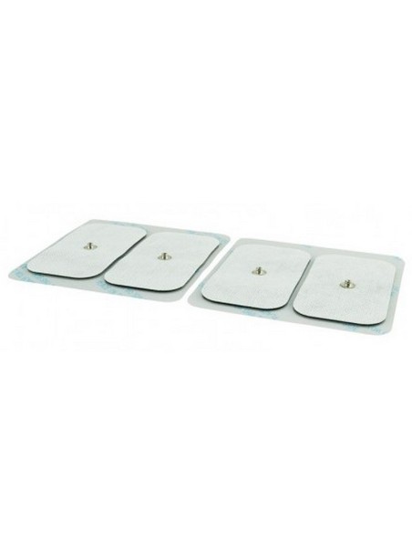 Electrodos adhesivos rectangulares tipo Compex o Corchete | para neuroestimulación 5x9 cm | 4 uds | Ref. 70106