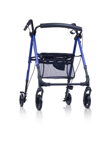 Andador plegable de 4 ruedas | con asiento, cesta, respaldo y porta bastones | Frenos por presión | CR04-FM | Rojo o Azul