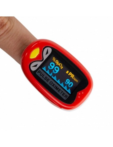Pulsioxímetro para niños | Onda pletismográfica | Pantalla OLED | Diseño con forma de pájaro | Seguro y fiable | Mobiclinic